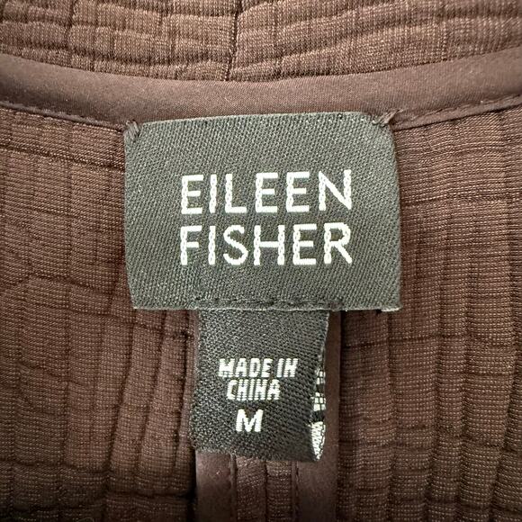 Eileen Fisher Women's Stand Collar Silk Blend Textured Jacket Size Medium - Picture 9 of 13